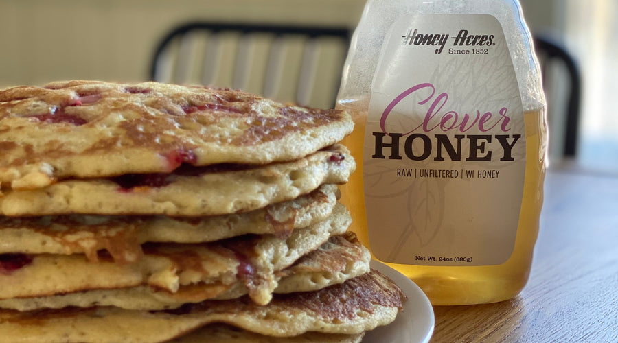 Sourdough Starter Strawberry Honey Pancakes