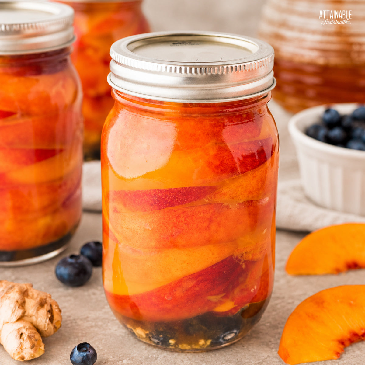Canned Nectarines in Honey Syrup