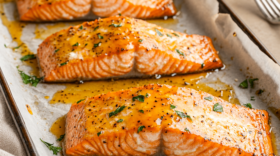 Honey-Mustard Glazed Salmon (serving size - 4 people)