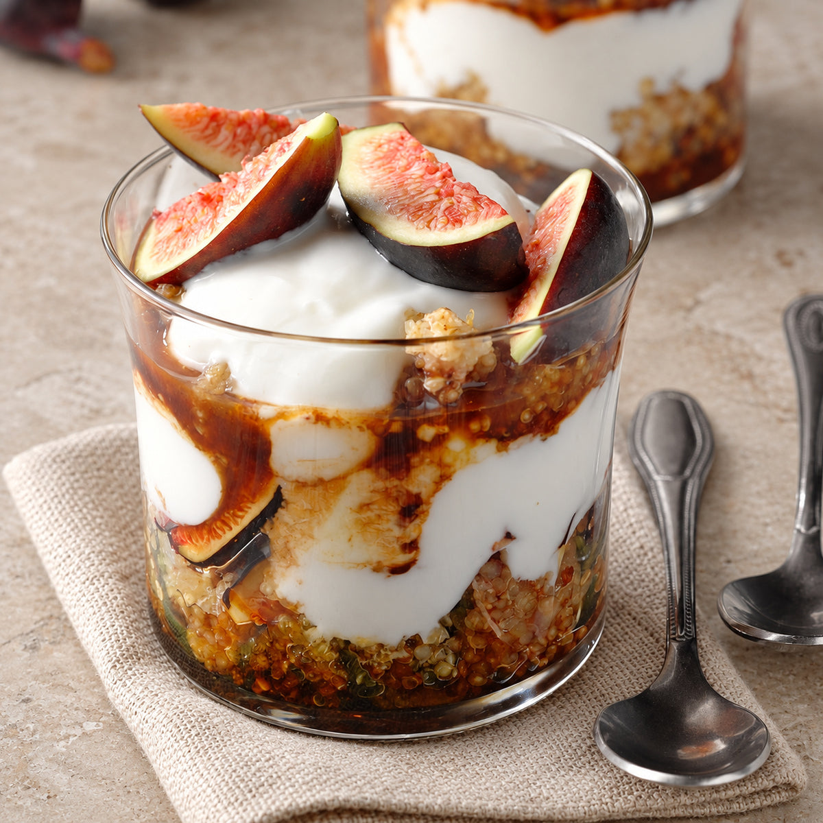 Quinoa, Fresh Fig & Honey-Balsamic Parfaits