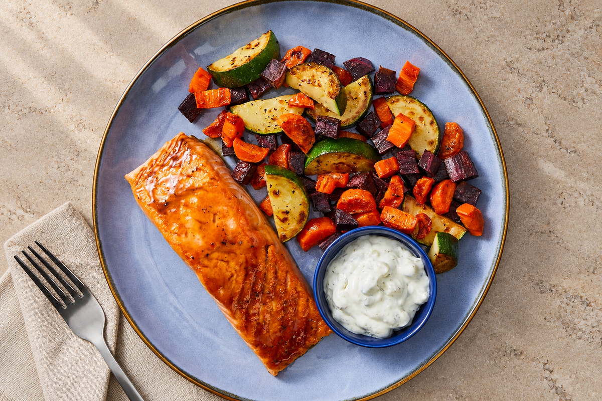 Sheet-Pan Soy-Ginger Salmon with Veggies