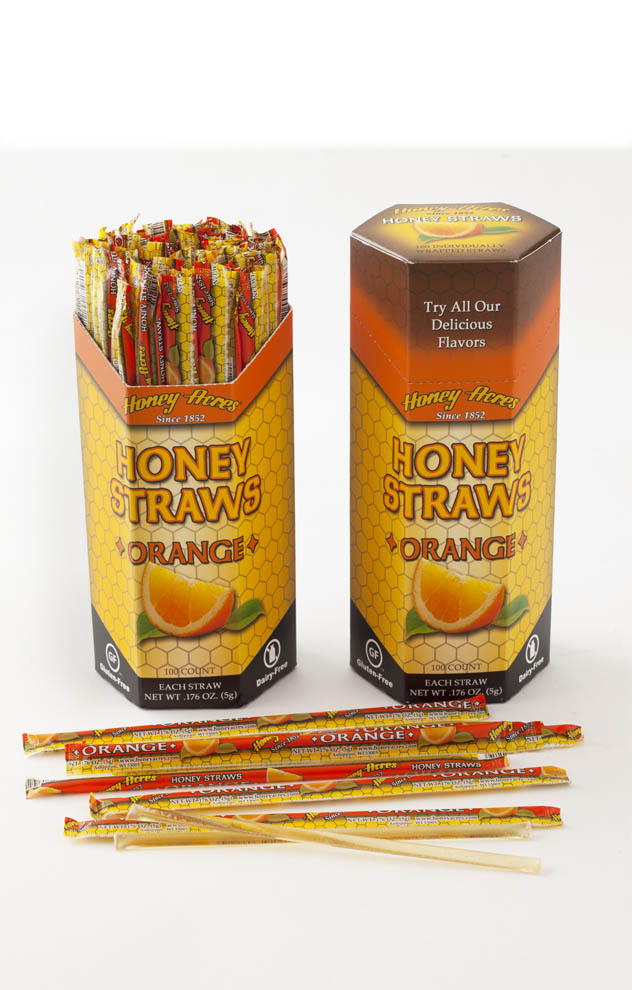 Honey Straws - Orange - 100ct Box